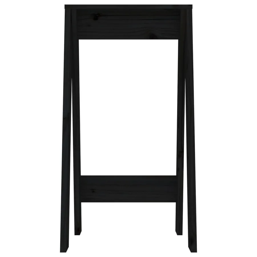 Tabourets lot de 2 noir 40x40x75 cm bois massif de pin - 6