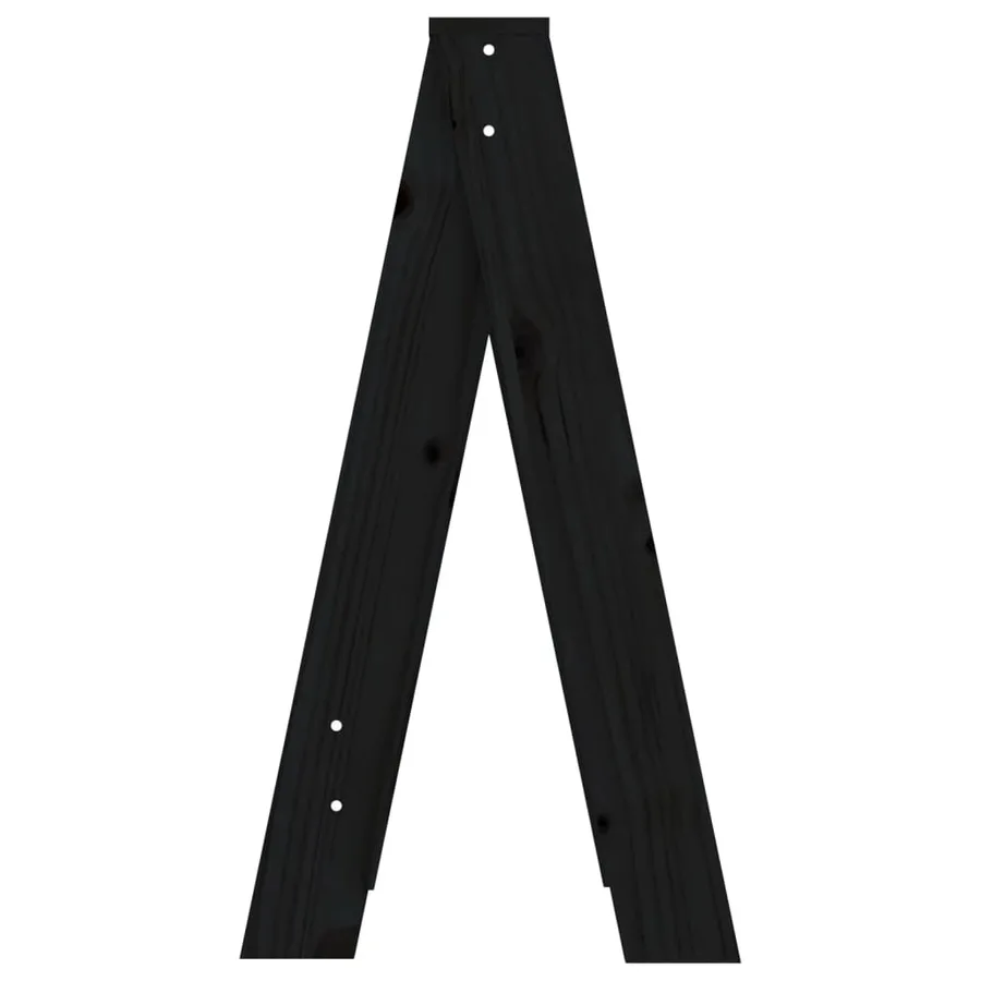 Tabourets lot de 2 noir 40x40x75 cm bois massif de pin - 7