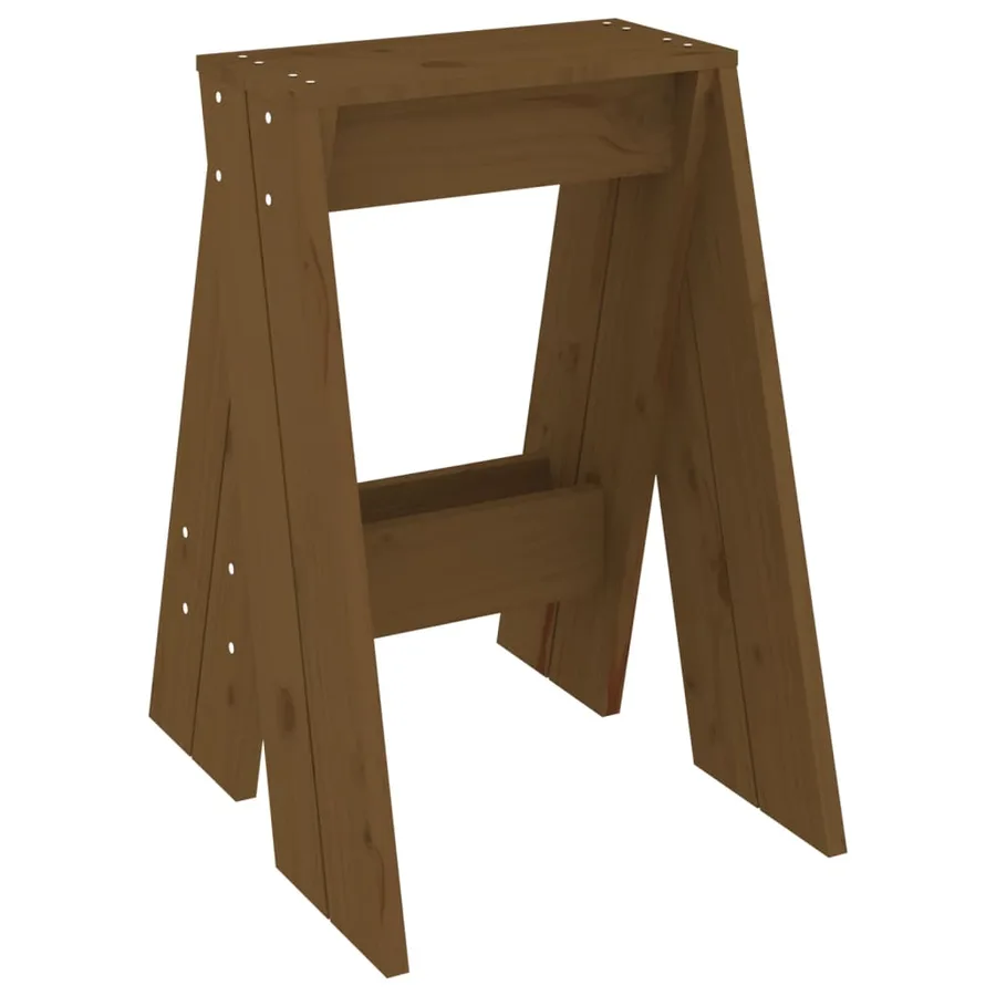 Tabourets lot de 2 marron miel 40x40x60 cm bois massif de pin - 4