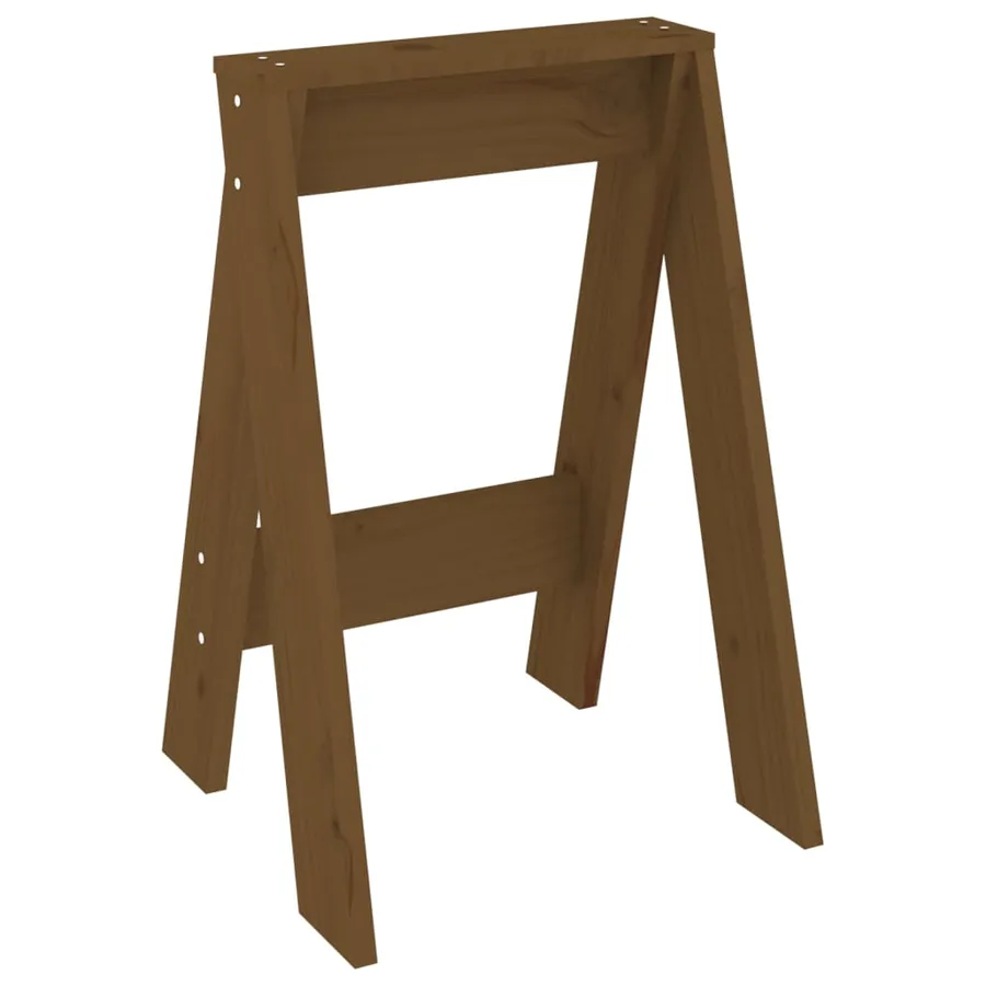Tabourets lot de 2 marron miel 40x40x60 cm bois massif de pin - 5