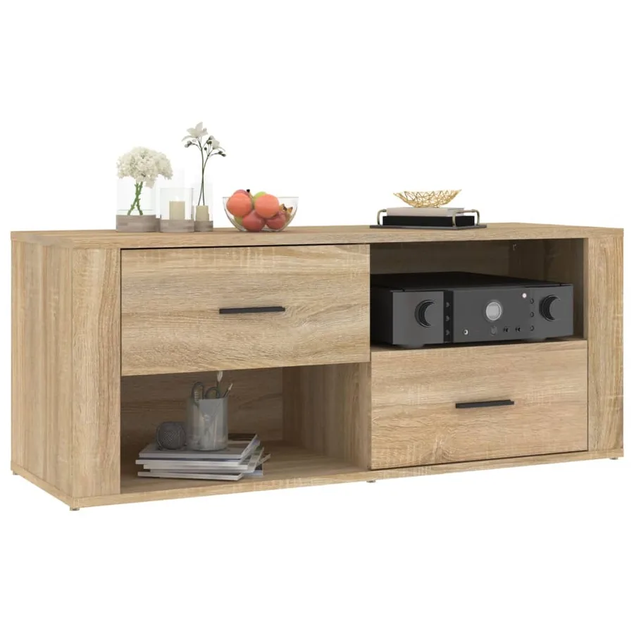 Meuble TV Chêne sonoma 100x35x40 cm Bois d'ingénierie - 4
