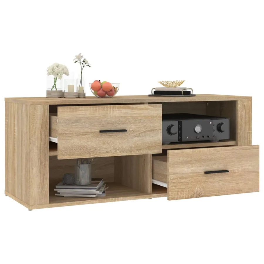 Meuble TV Chêne sonoma 100x35x40 cm Bois d'ingénierie - 5