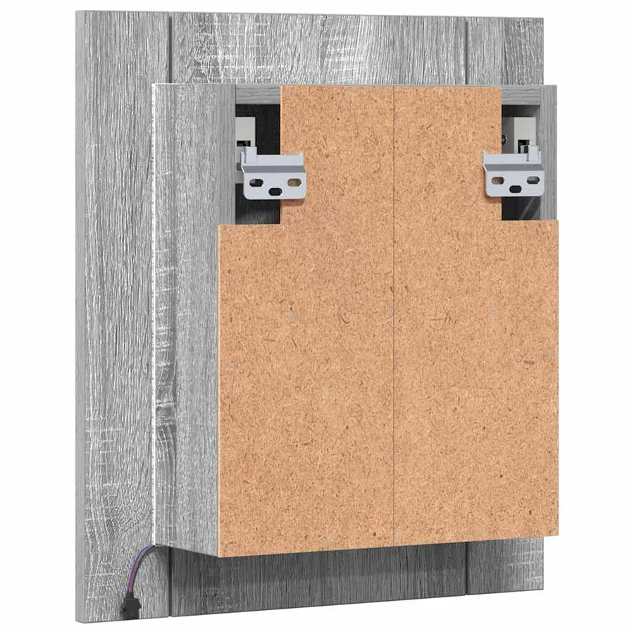 Armoire à miroir LED de salle de bain sonoma gris 40x12x45 cm - 10