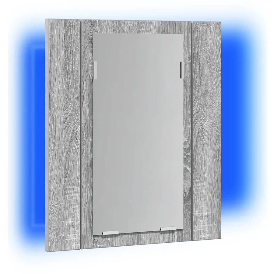 Armoire à miroir LED de salle de bain sonoma gris 40x12x45 cm - 5