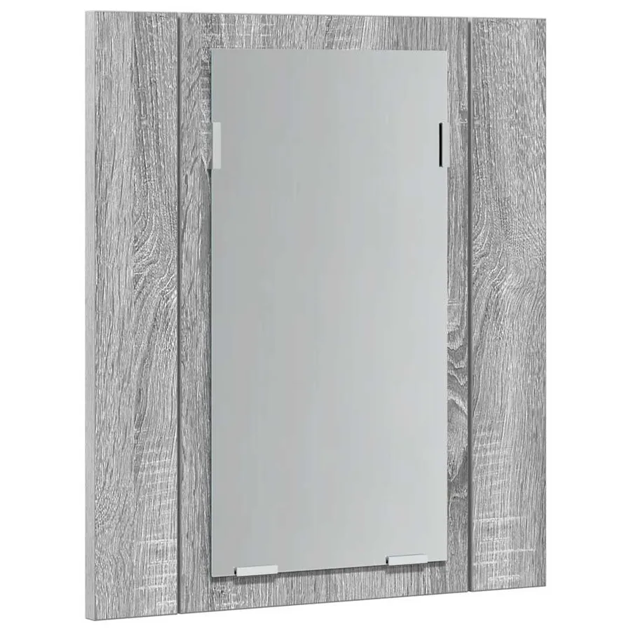 Armoire à miroir LED de salle de bain sonoma gris 40x12x45 cm - 7