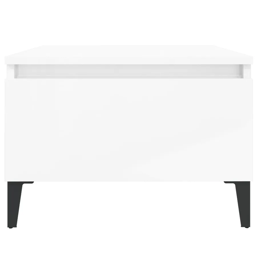 Tables d'appoint 2pcs Blanc brillant 50x46x35cm Bois ingénierie - 7