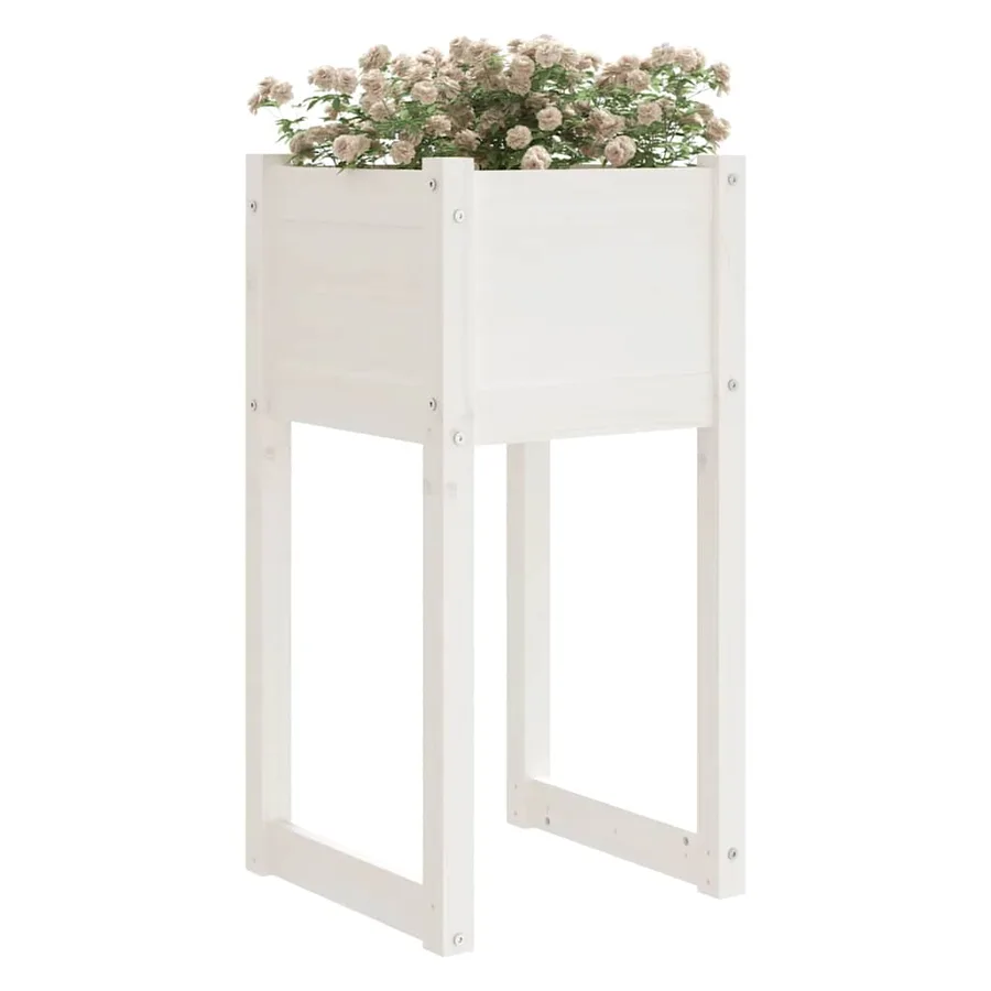 Jardinières 2 pcs Blanc 40x40x81 cm Bois massif de pin - 3