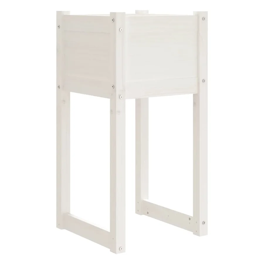 Jardinières 2 pcs Blanc 40x40x81 cm Bois massif de pin - 4