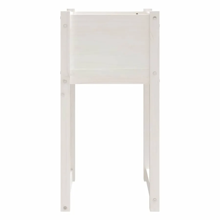 Jardinières 2 pcs Blanc 40x40x81 cm Bois massif de pin - 5