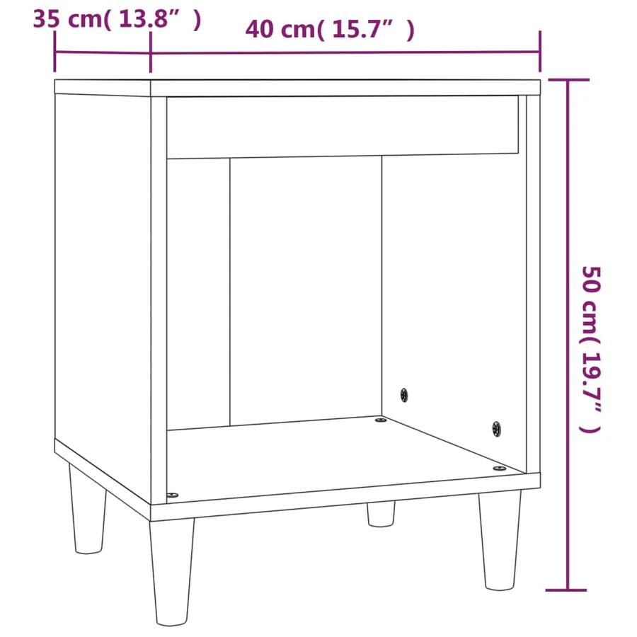Tables de chevet 2 pcs Noir 40x35x50 cm - 9