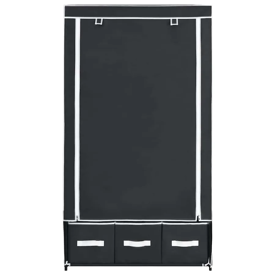 Garde-robe Noir 87 x 49 x 159 cm Tissu - 3
