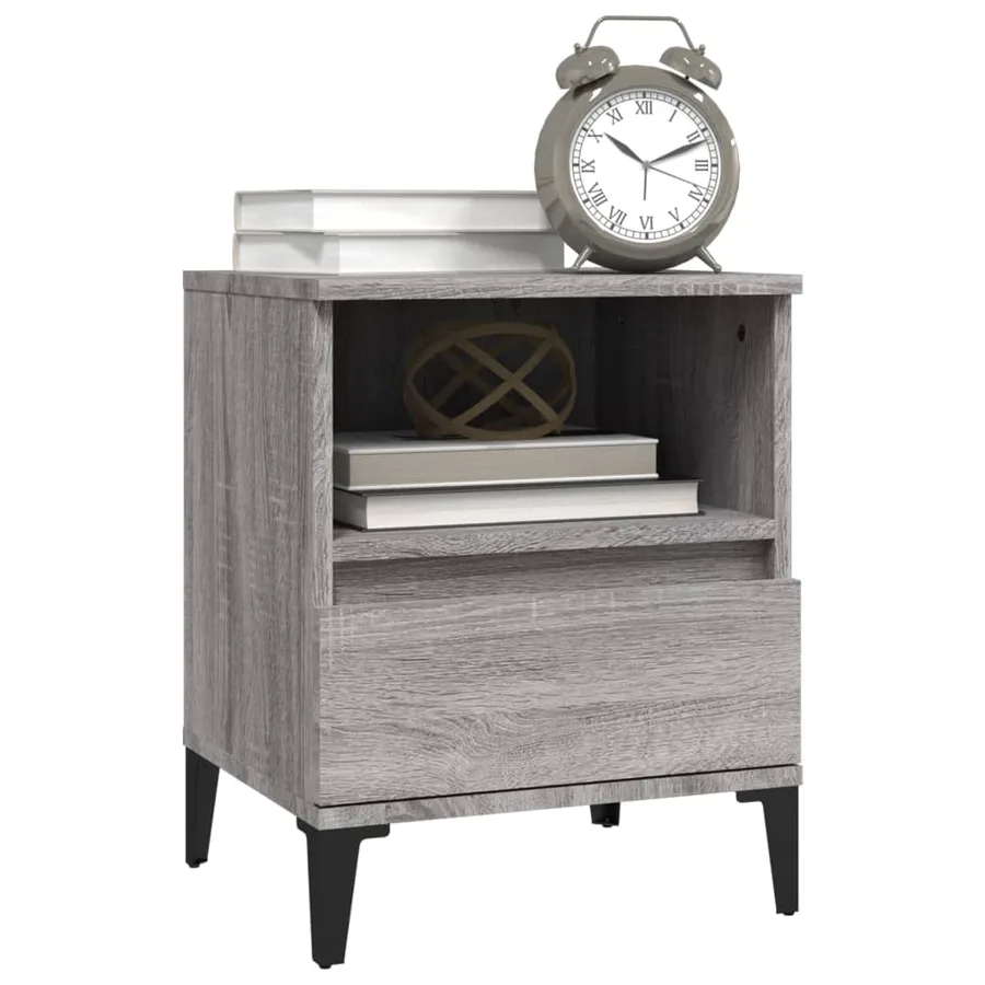Tables de chevet 2 pcs Sonoma gris 40x35x50 cm - 4