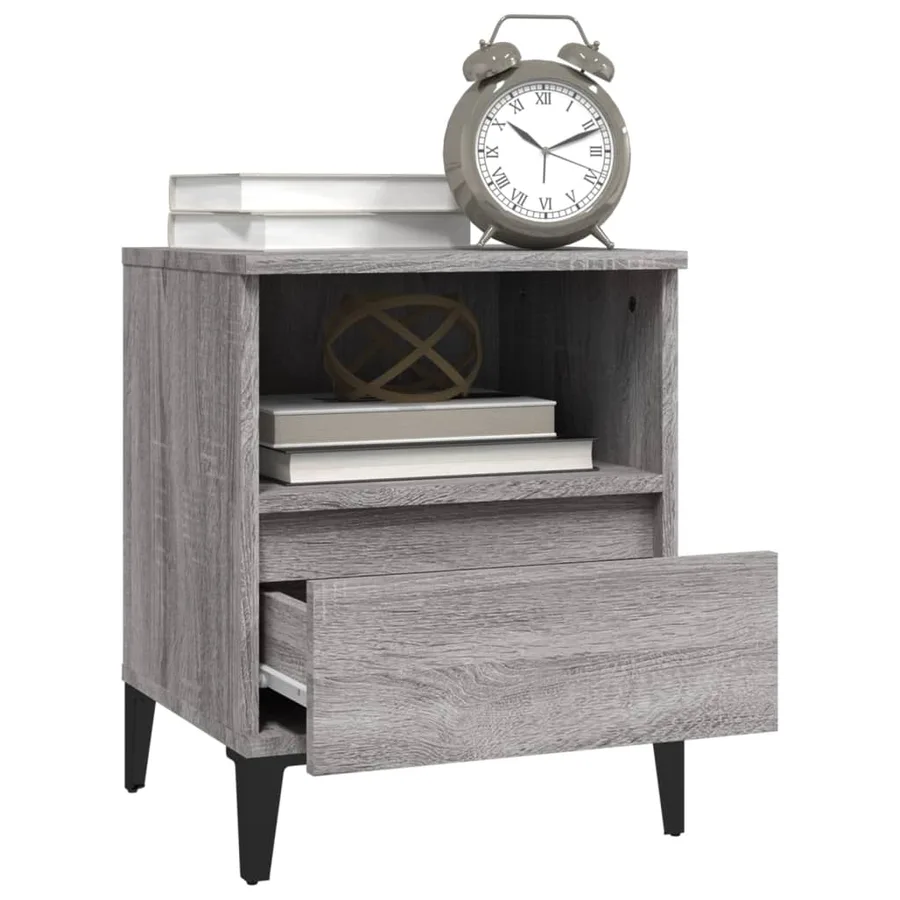 Tables de chevet 2 pcs Sonoma gris 40x35x50 cm - 5