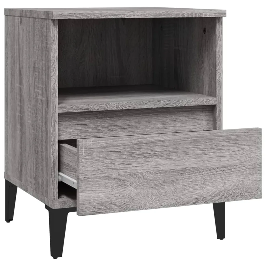 Tables de chevet 2 pcs Sonoma gris 40x35x50 cm - 8