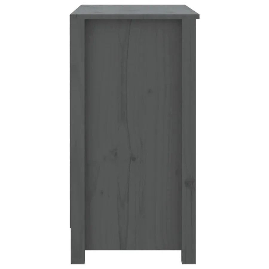 Bibliothèque Gris 80x35x68 cm Bois de pin massif - 6