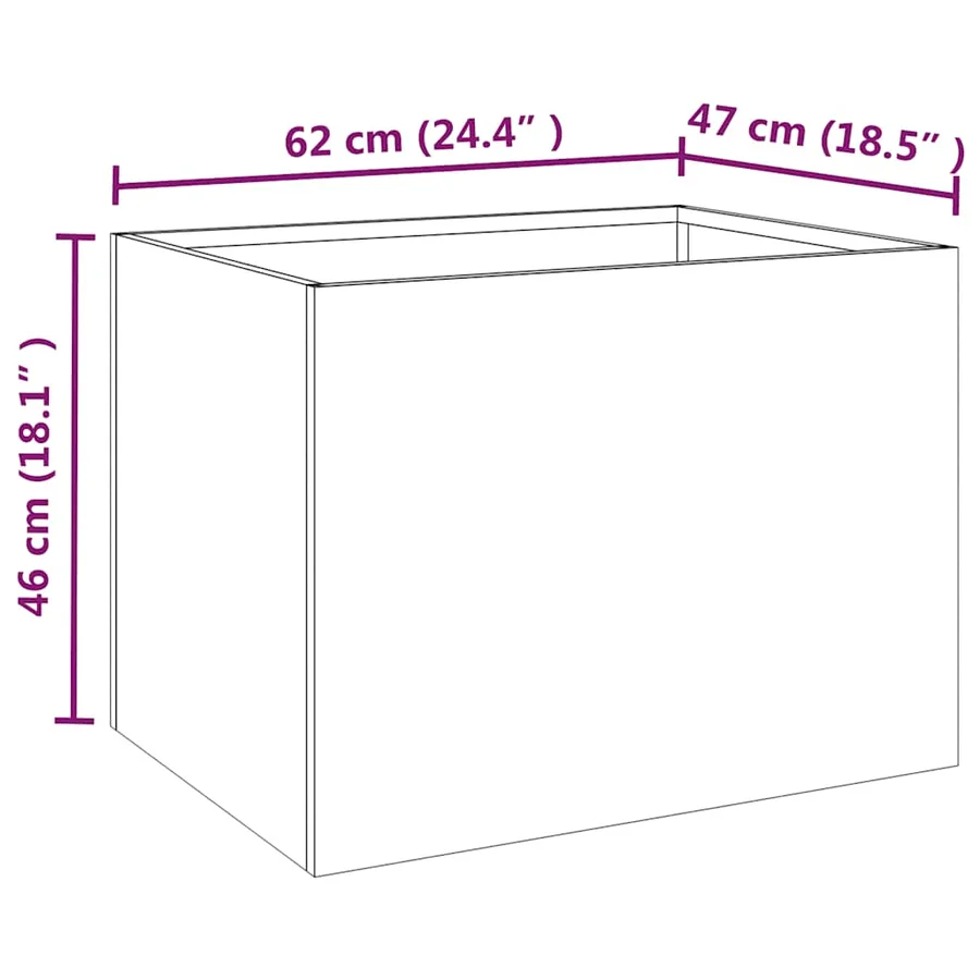 Jardinière 62x47x46 cm acier corten - 11