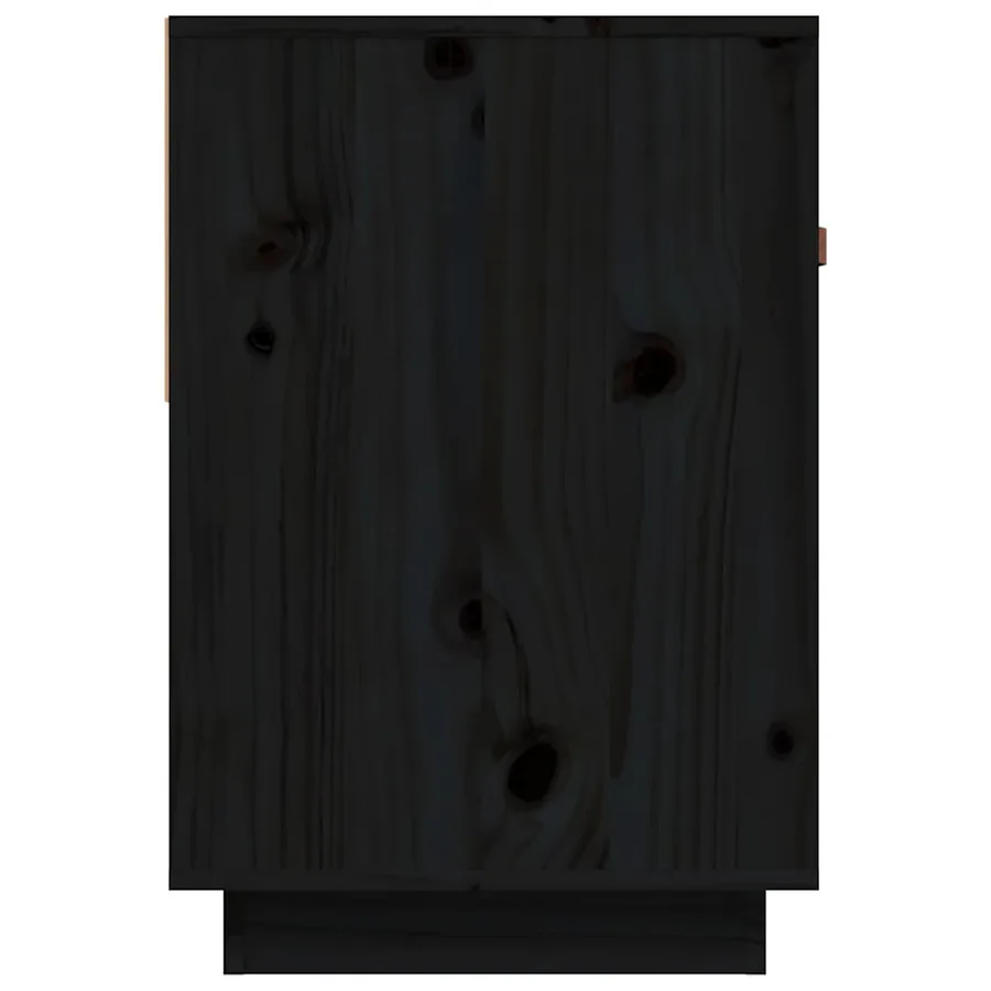 Meuble TV Noir 90x40x60 cm Bois de pin massif - 7