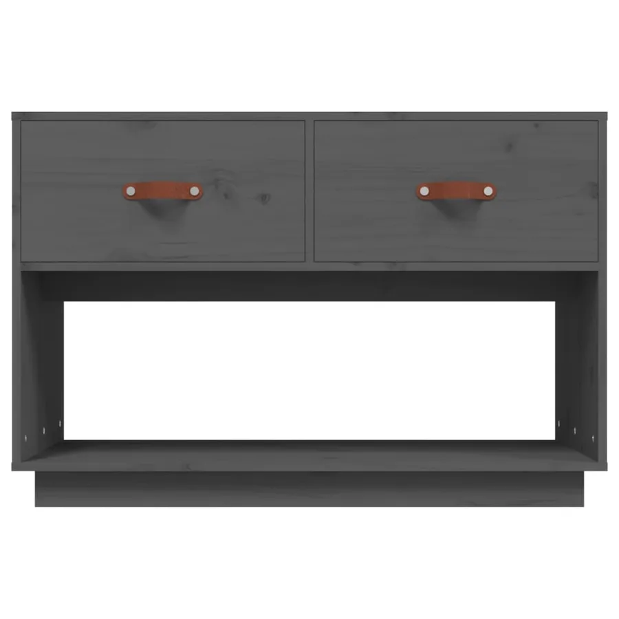 Meuble TV Gris 90x40x60 cm Bois de pin massif - 6