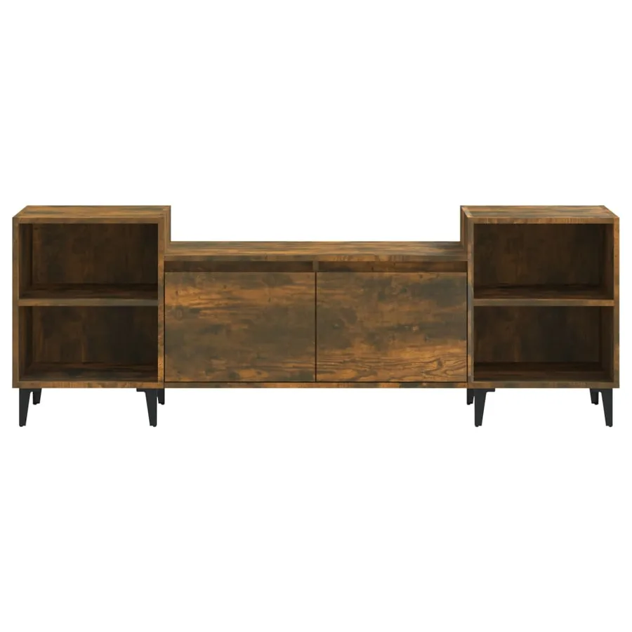 Meuble TV Chêne fumé 160x35x55 cm Bois d'ingénierie - 5