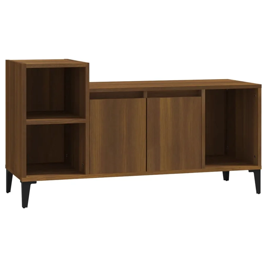 Meuble TV Chêne marron 100x35x55 cm Bois d'ingénierie - 2