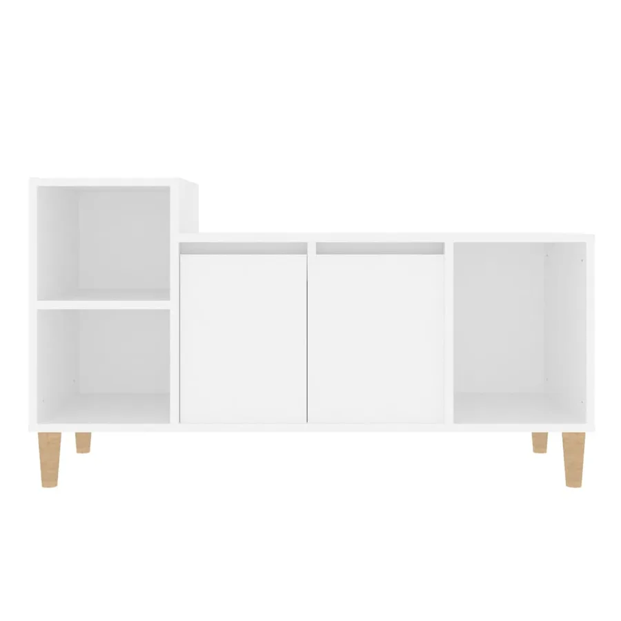Meuble TV Blanc 100x35x55 cm Bois d'ingénierie - 5