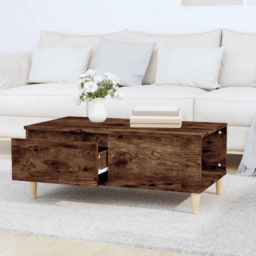 Table basse Chêne fumé 90x50x36,5 cm Bois d'ingénierie - 3