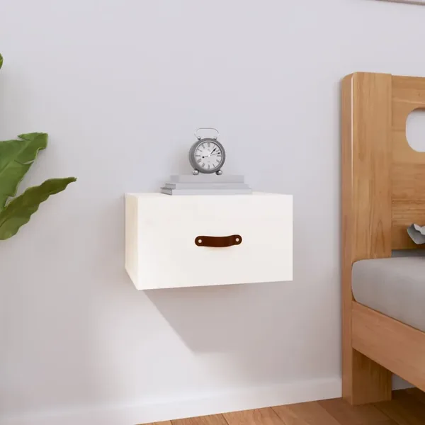 Table de chevet murale Blanc 40x29,5x22 cm