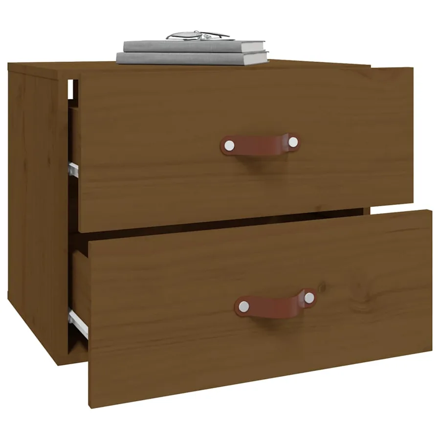 Tables de chevet murales 2 pcs Marron miel 50x36x40 cm - 4