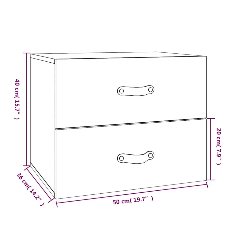Tables de chevet murales 2 pcs Marron miel 50x36x40 cm - 9