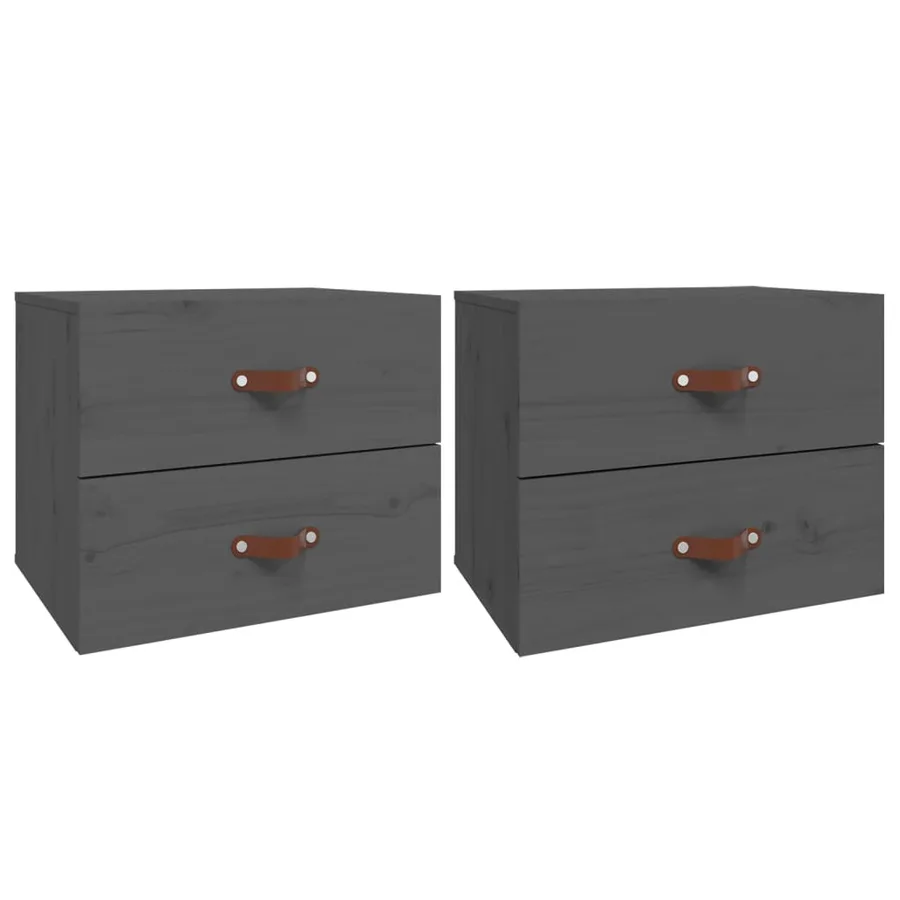 Tables de chevet murales 2 pcs Gris 50x36x40 cm - 2