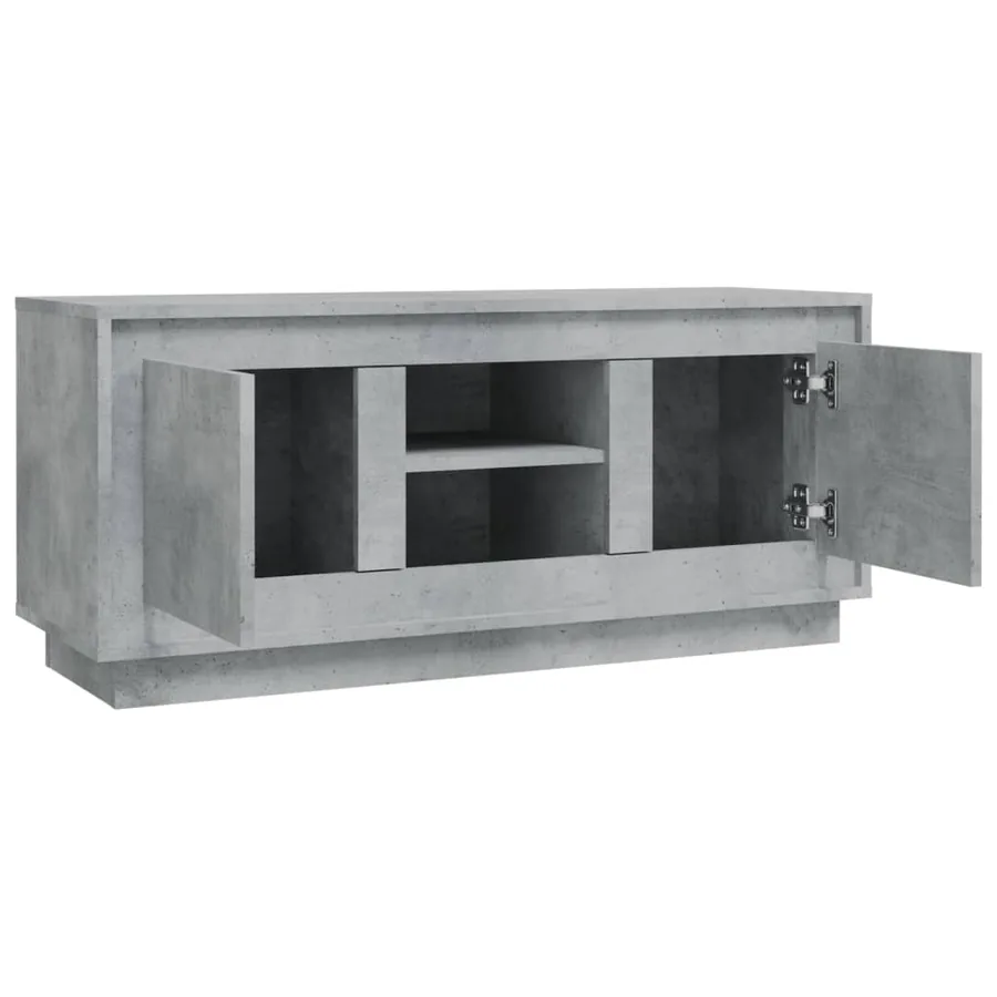 Meuble TV gris béton 102x35x45 cm bois d'ingénierie - 7