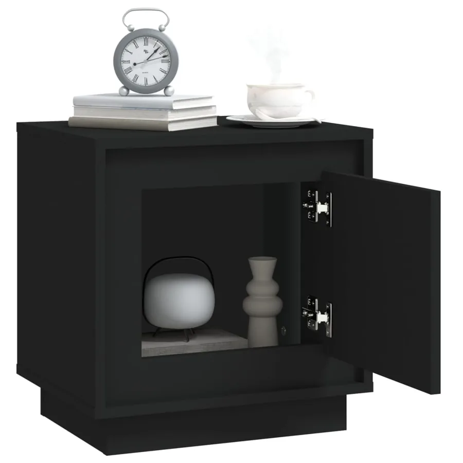 Tables de chevet 2 pcs noir 44x35x45 cm bois d'ingénierie - 5