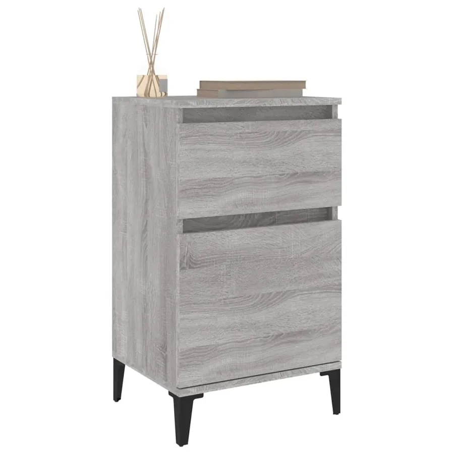 Table de chevet sonoma gris 40x35x70 cm - 4