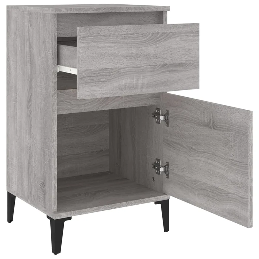 Table de chevet sonoma gris 40x35x70 cm - 8