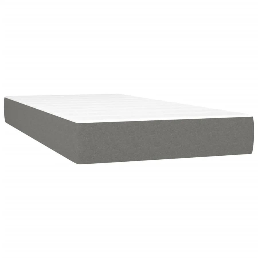 Sommier à lattes de lit avec matelas et LED Gris foncé 80x200cm - 6