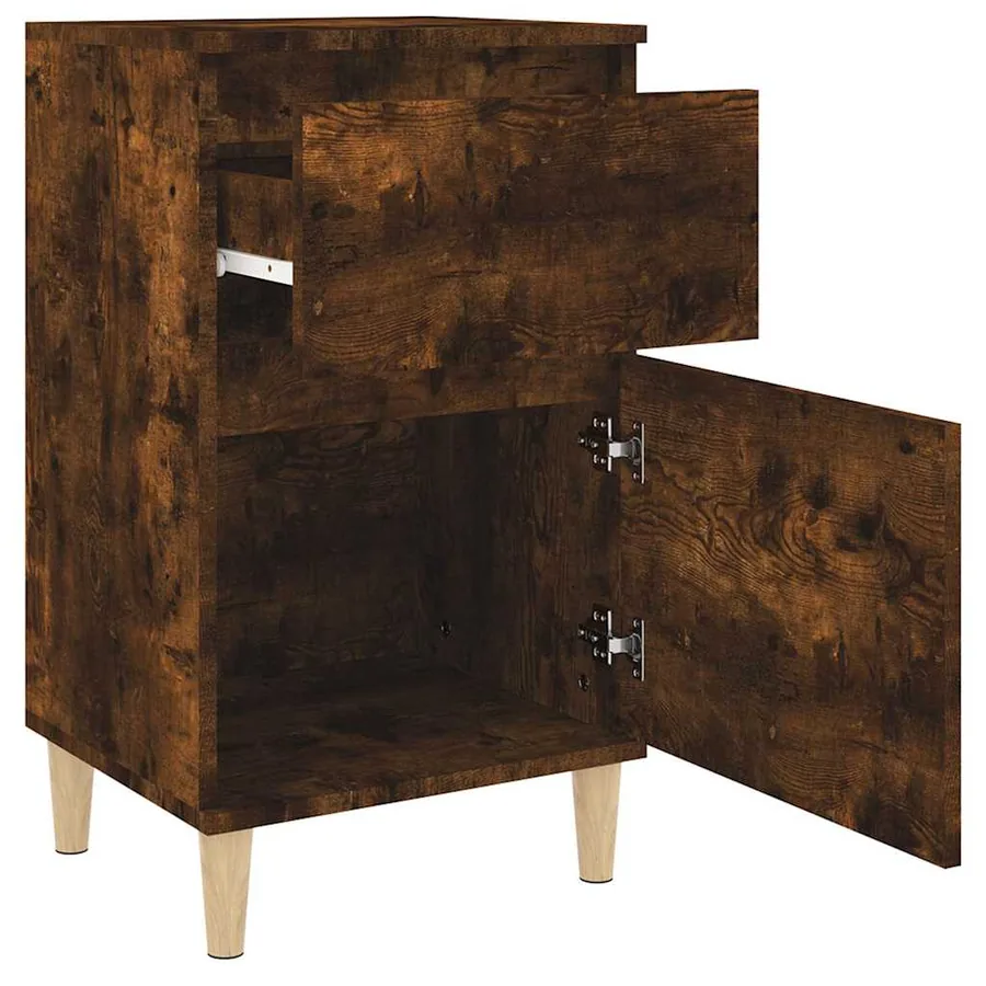 Tables de chevet 2 pcs chêne fumé 40x35x70 cm - 8