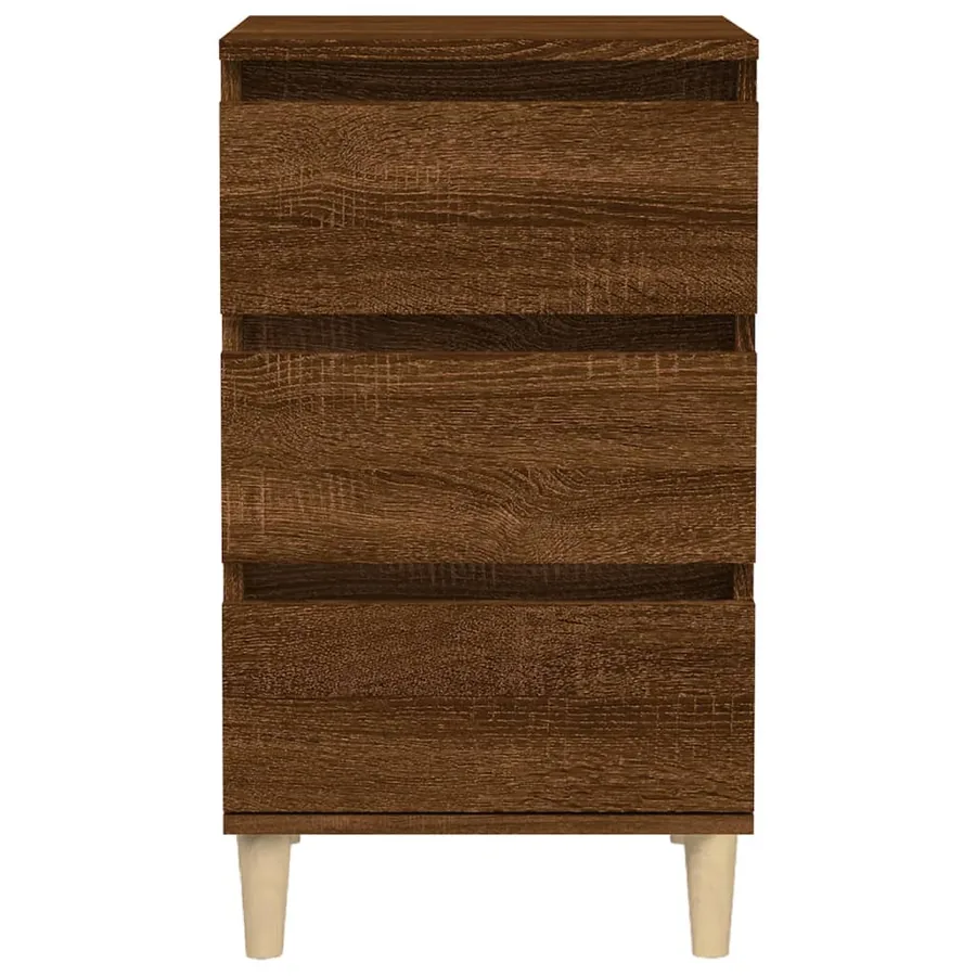Table de chevet chêne marron 40x35x70 cm bois d'ingénierie - 6