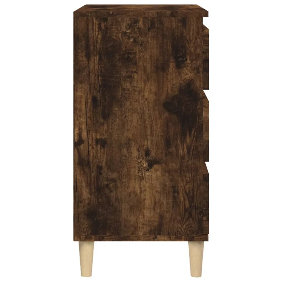 Table de chevet chêne fumé 40x35x70 cm bois d'ingénierie - 8