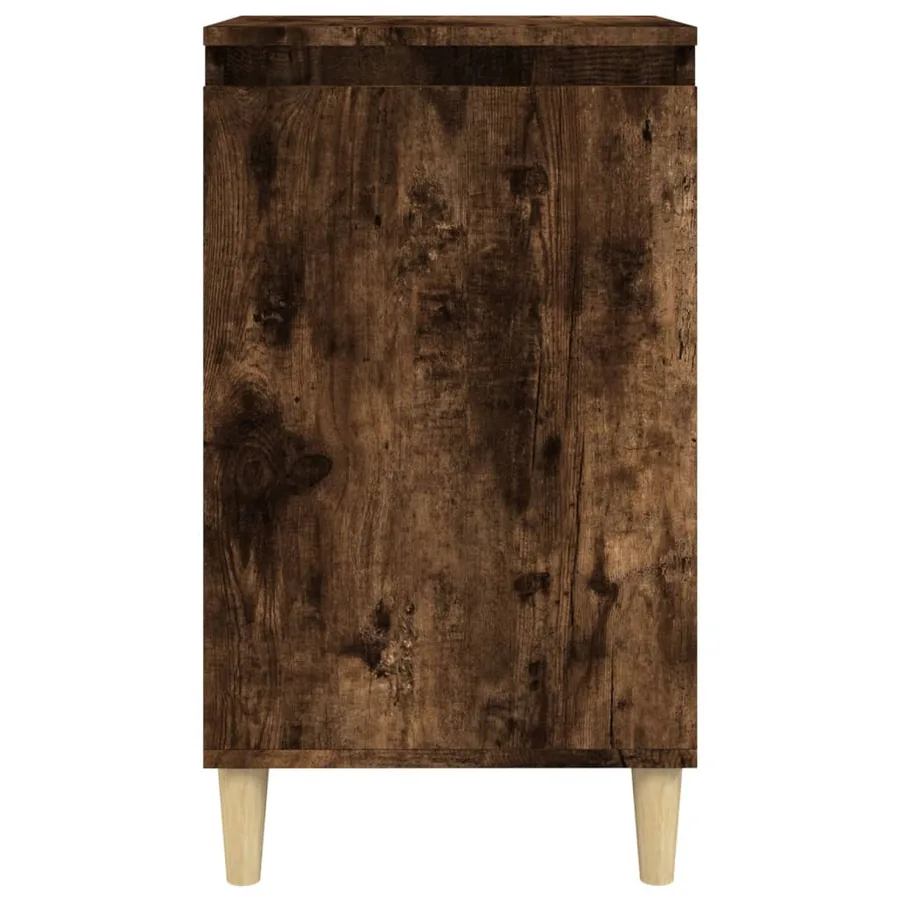 Table de chevet chêne fumé 40x35x70 cm bois d'ingénierie - 5