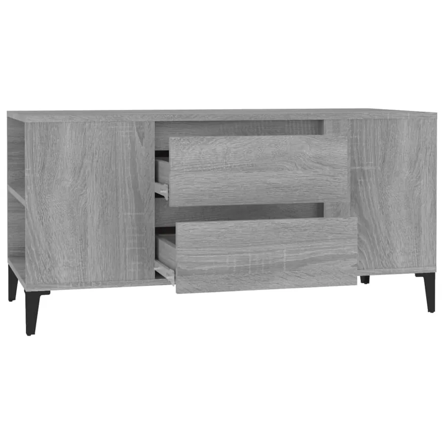 Meuble TV Sonoma gris 102x44,5x50 cm Bois d'ingénierie - 7