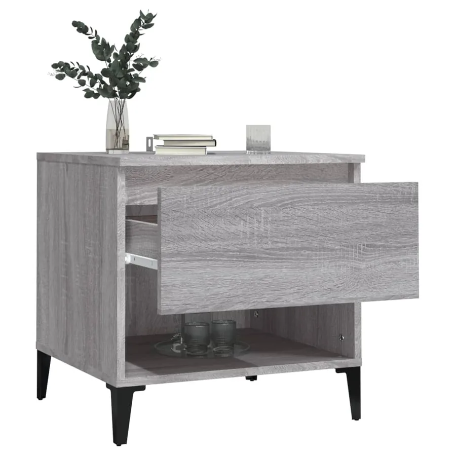 Tables d'appoint 2 pcs Sonoma gris 50x46x50 cm Bois ingénierie - 5
