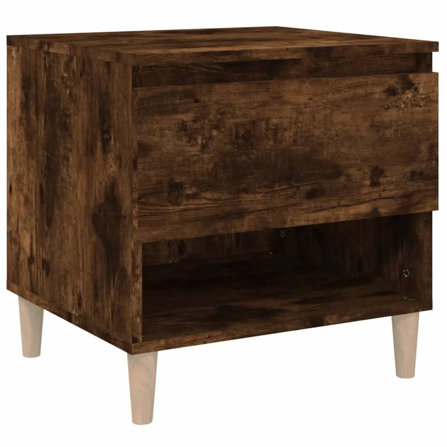 Table de chevet Chêne fumé 50x46x50 cm Bois d'ingénierie - 2
