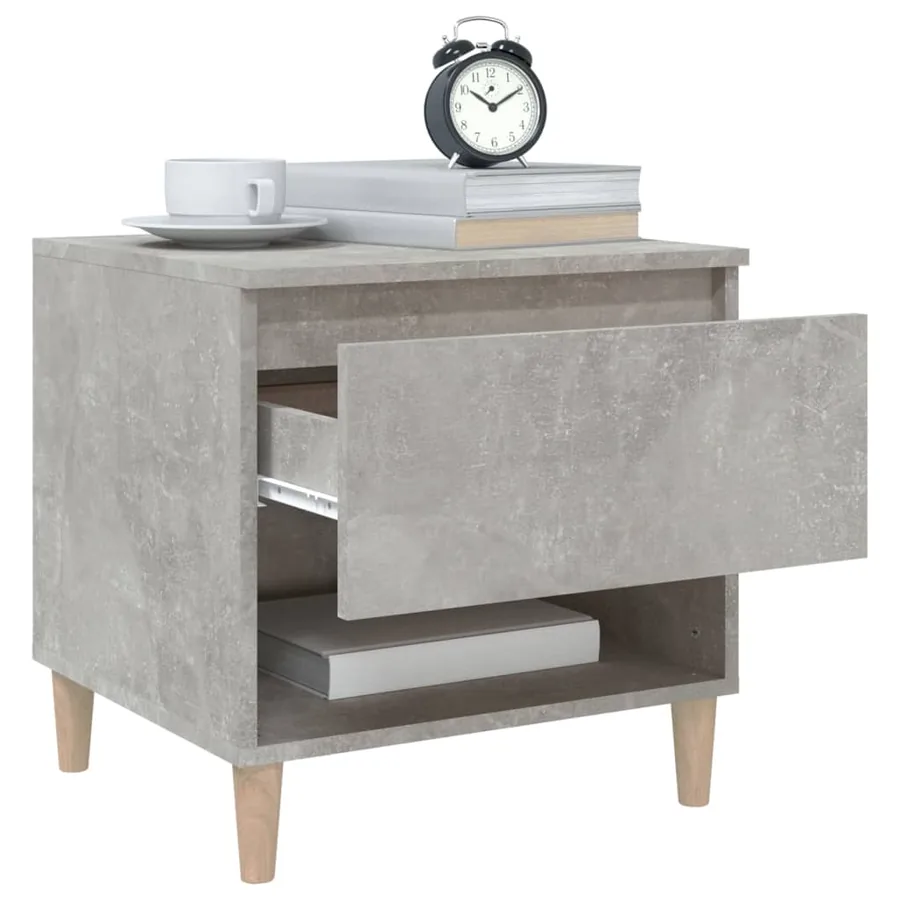 Table de chevet Gris béton 50x46x50 cm Bois d'ingénierie - 4