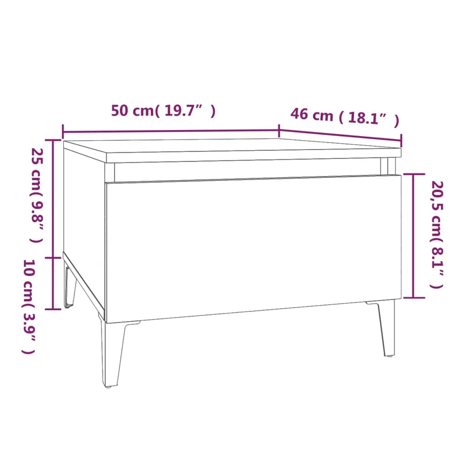 Tables d'appoint 2 pcs Chêne sonoma 50x46x35 cm Bois ingénierie - 11