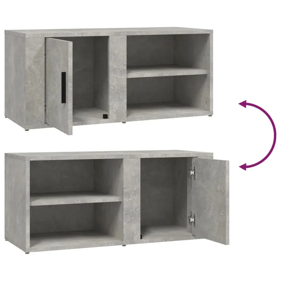 Meubles TV 2 pcs Gris béton 80x31,5x36 cm Bois d'ingénierie - 10