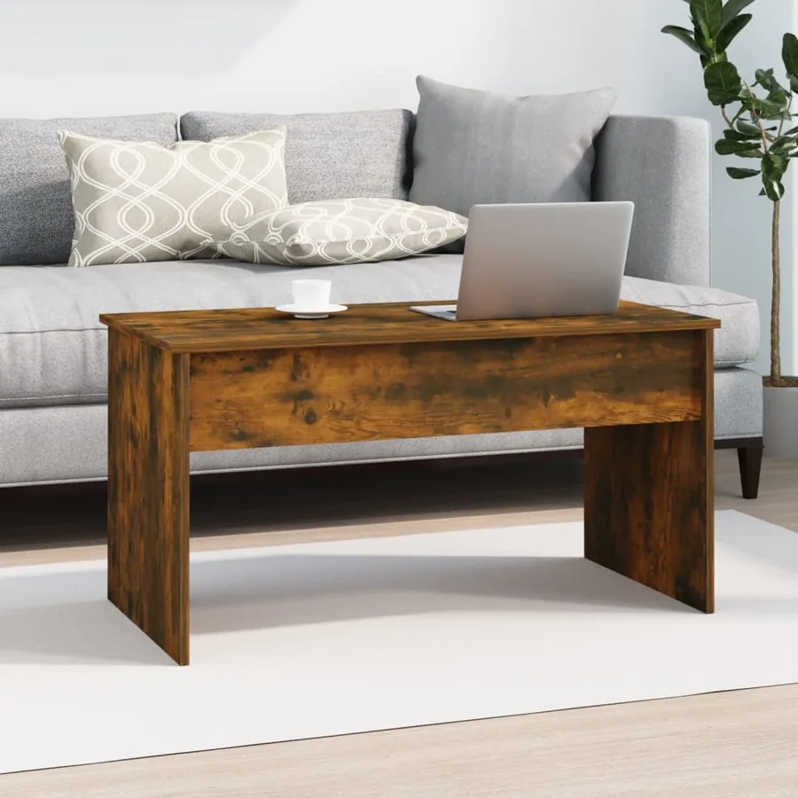 Table basse Chêne fumé 102x50,5x52,5 cm Bois d'ingénierie - 8
