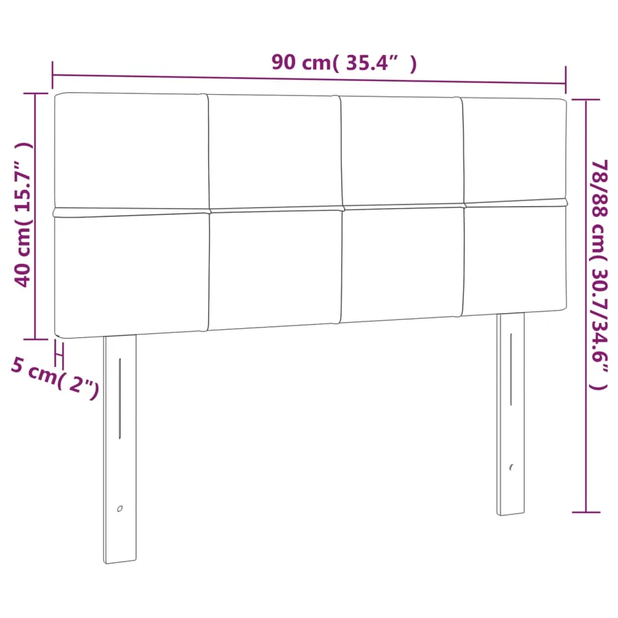 Tête de lit Gris foncé 90x5x78/88 cm Tissu - 8