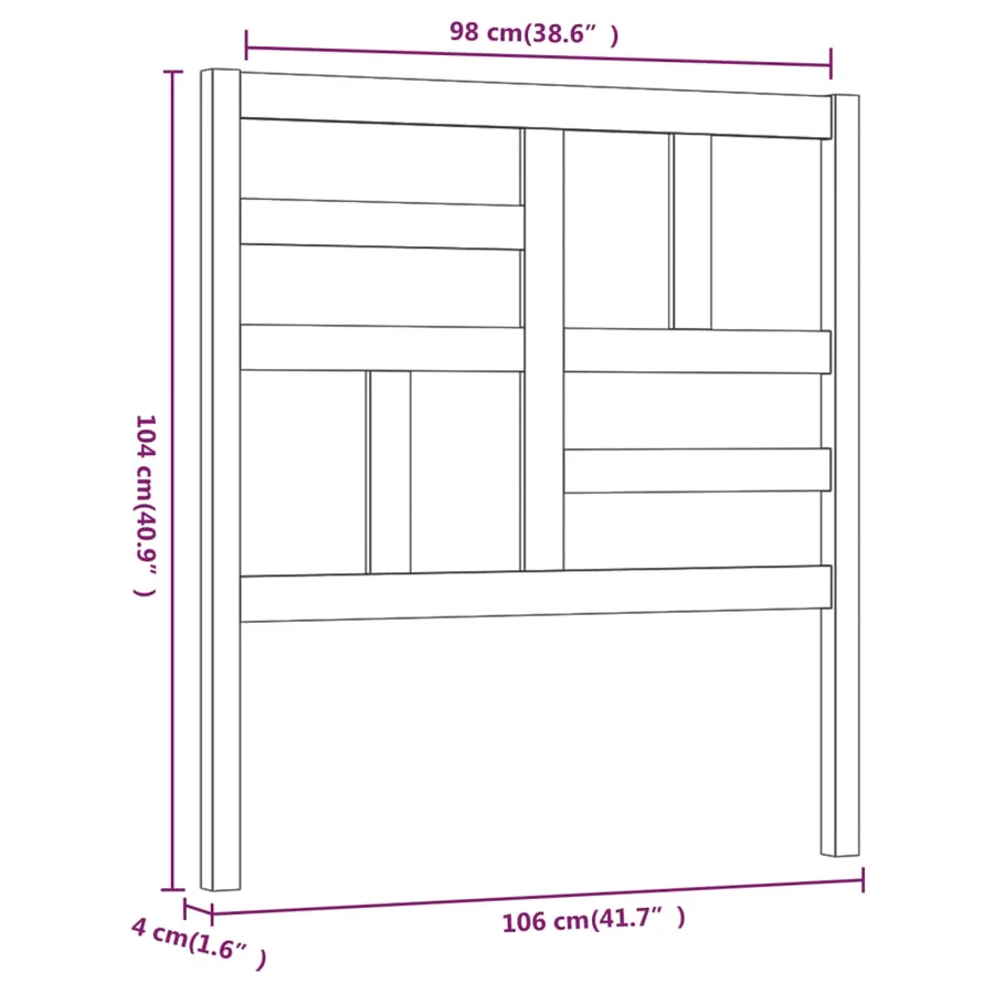 Tête de lit Marron miel 106x4x104 cm Bois massif de pin - 6
