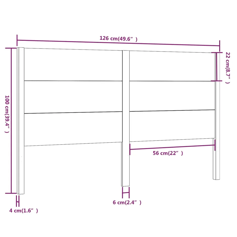 Tête de lit Marron miel 126x4x100 cm Bois massif de pin - 6