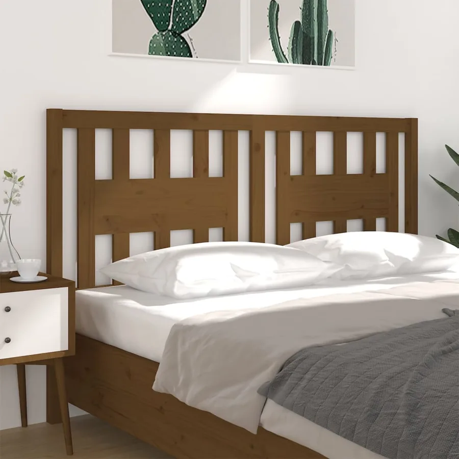 Tête de lit Marron miel 126x4x100 cm Bois massif de pin - 4